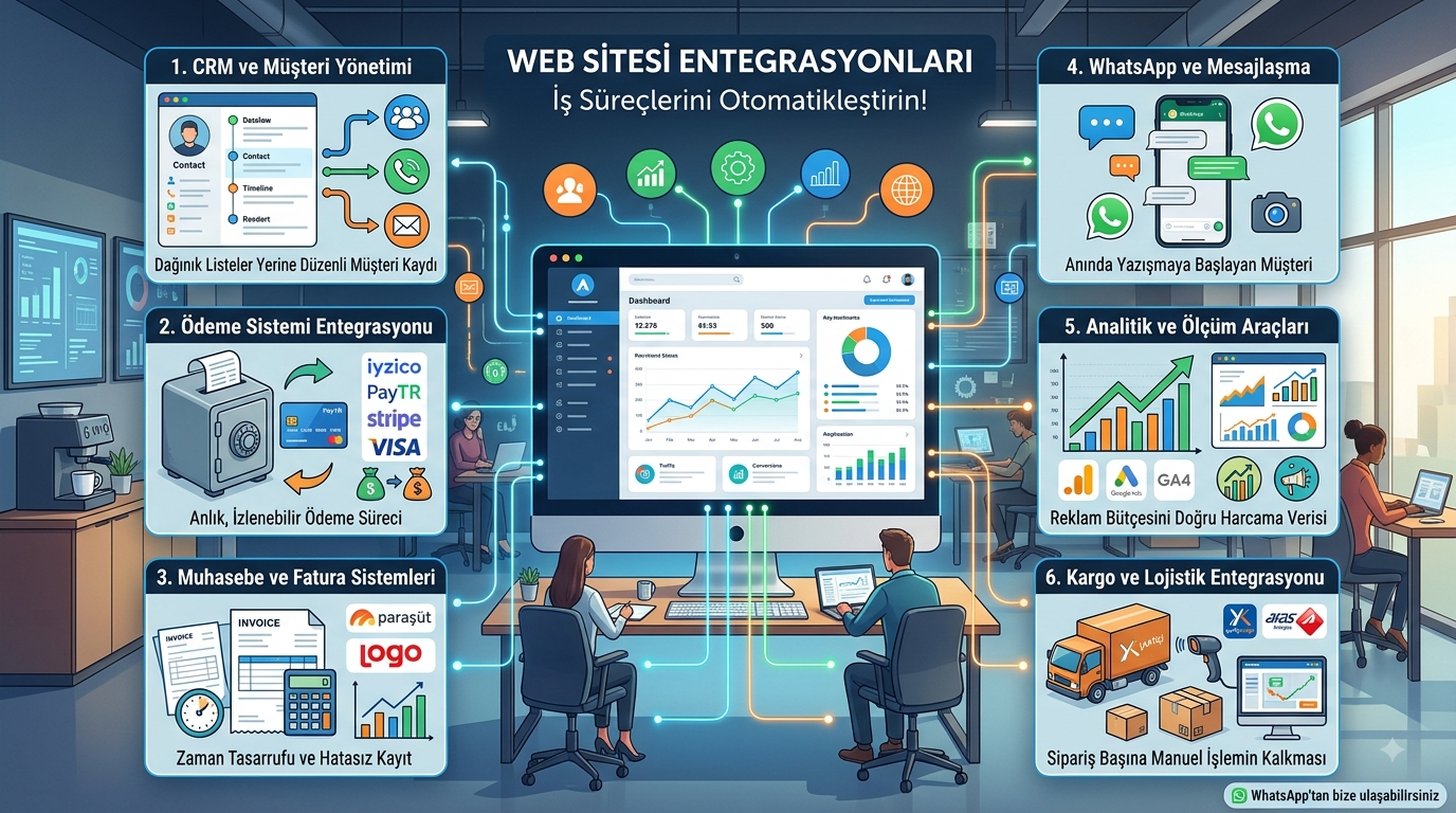 Web Sitenize Hangi Entegrasyonlar Gerekli? Kapsamlı Rehber yazı kapak görseli
