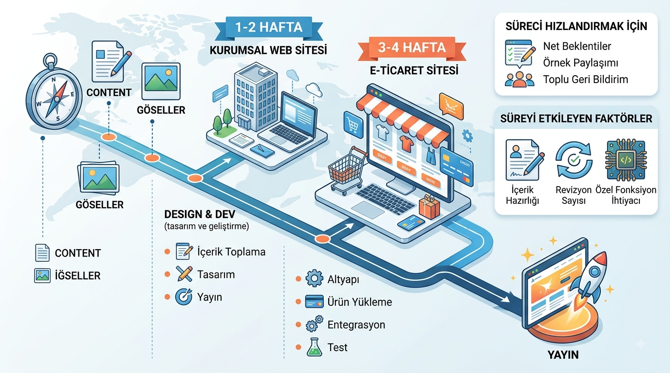 Web Sitesi Ne Kadar Sürede Tamamlanır? Süreç Adım Adım yazı kapak görseli